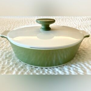 Vintage Corning Ware Avocado Green P-701-B 1 Qt Casserole Dish w/ Lid Round MCM